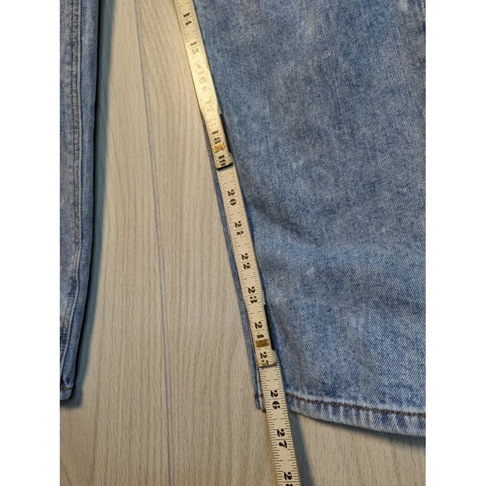 Distressed American Eagle Mom Jeans Womens Size 6 Stretch Blue Mid Rise Denim